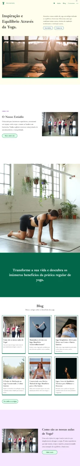 Pranayam estudio ioga website modelo template omeusitept